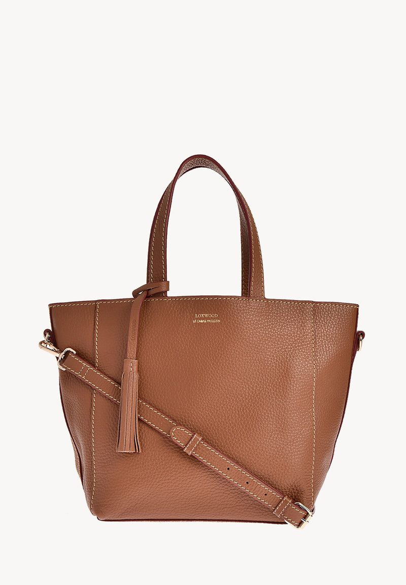 Small PARISIEN tote bag with shoulder strap - Grained leather