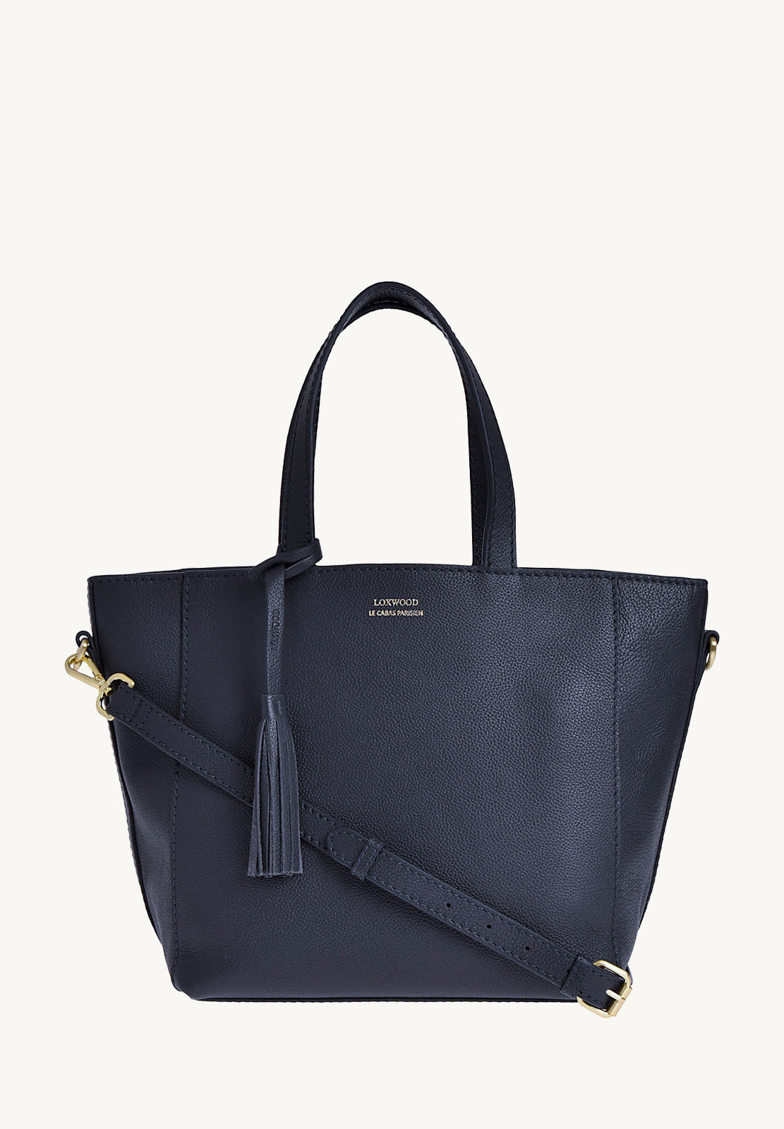 Small PARISIEN tote bag with shoulder strap - Grained leather