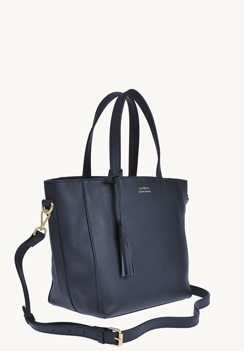 Small PARISIEN tote bag with shoulder strap - Grained leather