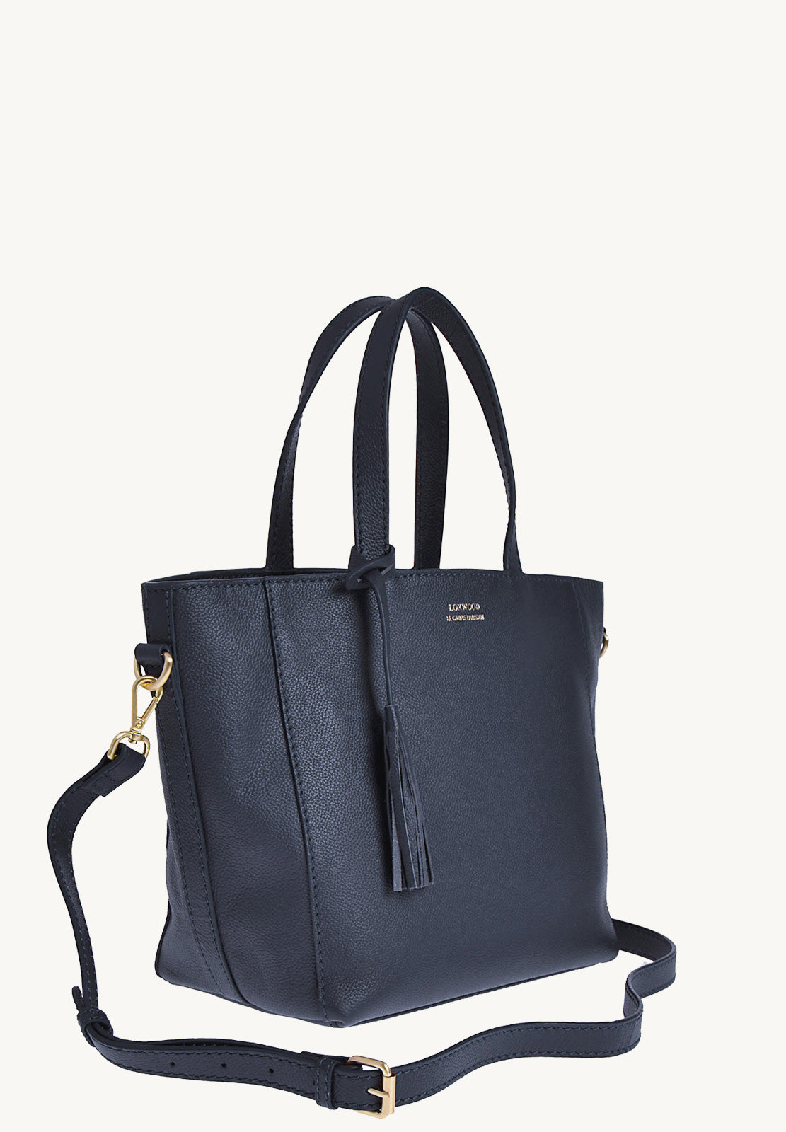 Small PARISIEN tote bag with shoulder strap - Grained leather
