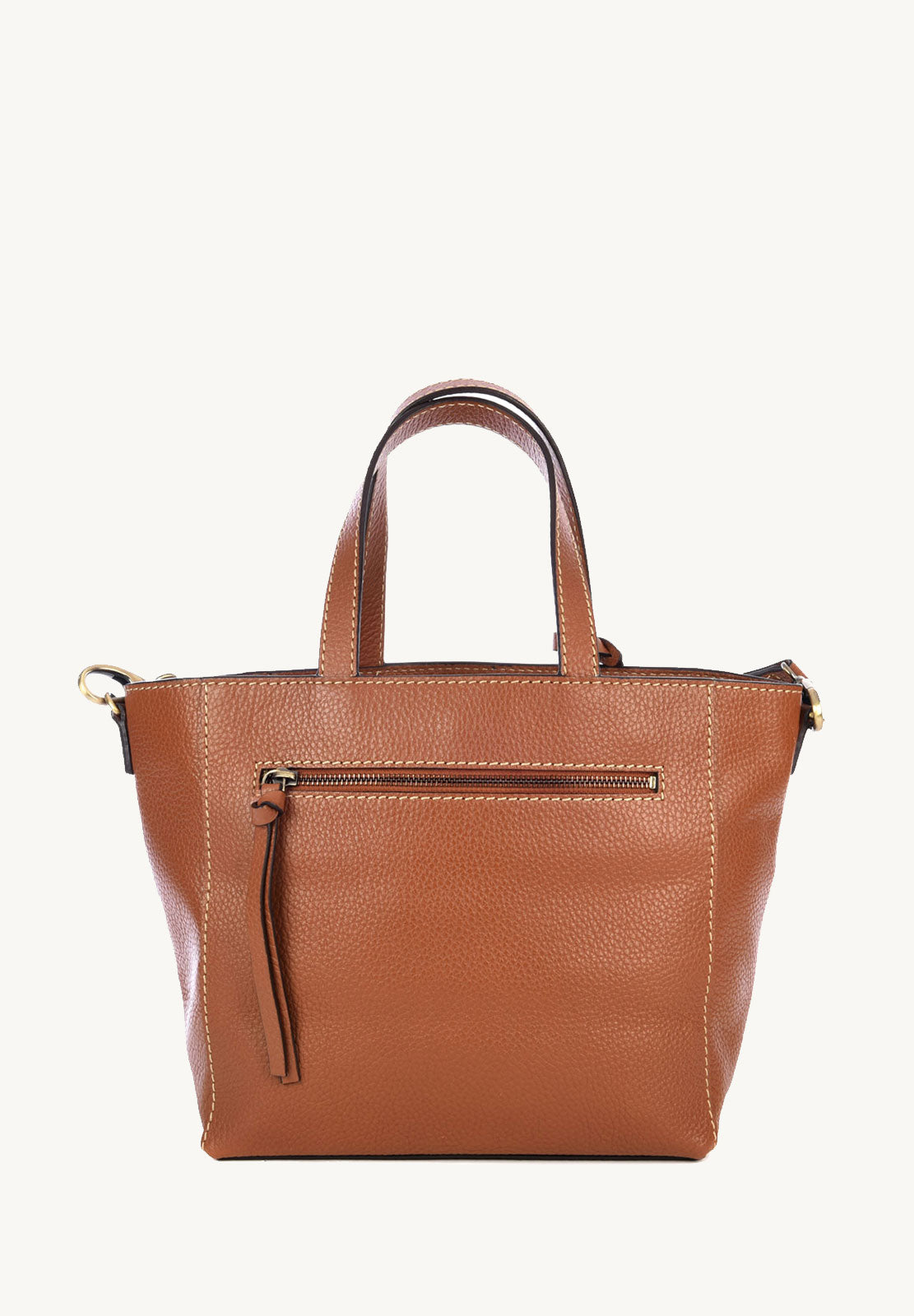 Small PARISIEN tote bag with shoulder strap - Grained leather