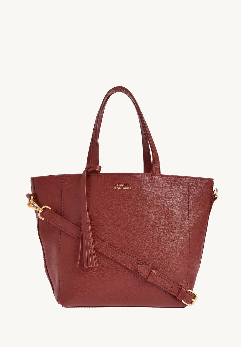 Small PARISIEN tote bag with shoulder strap - Grained leather