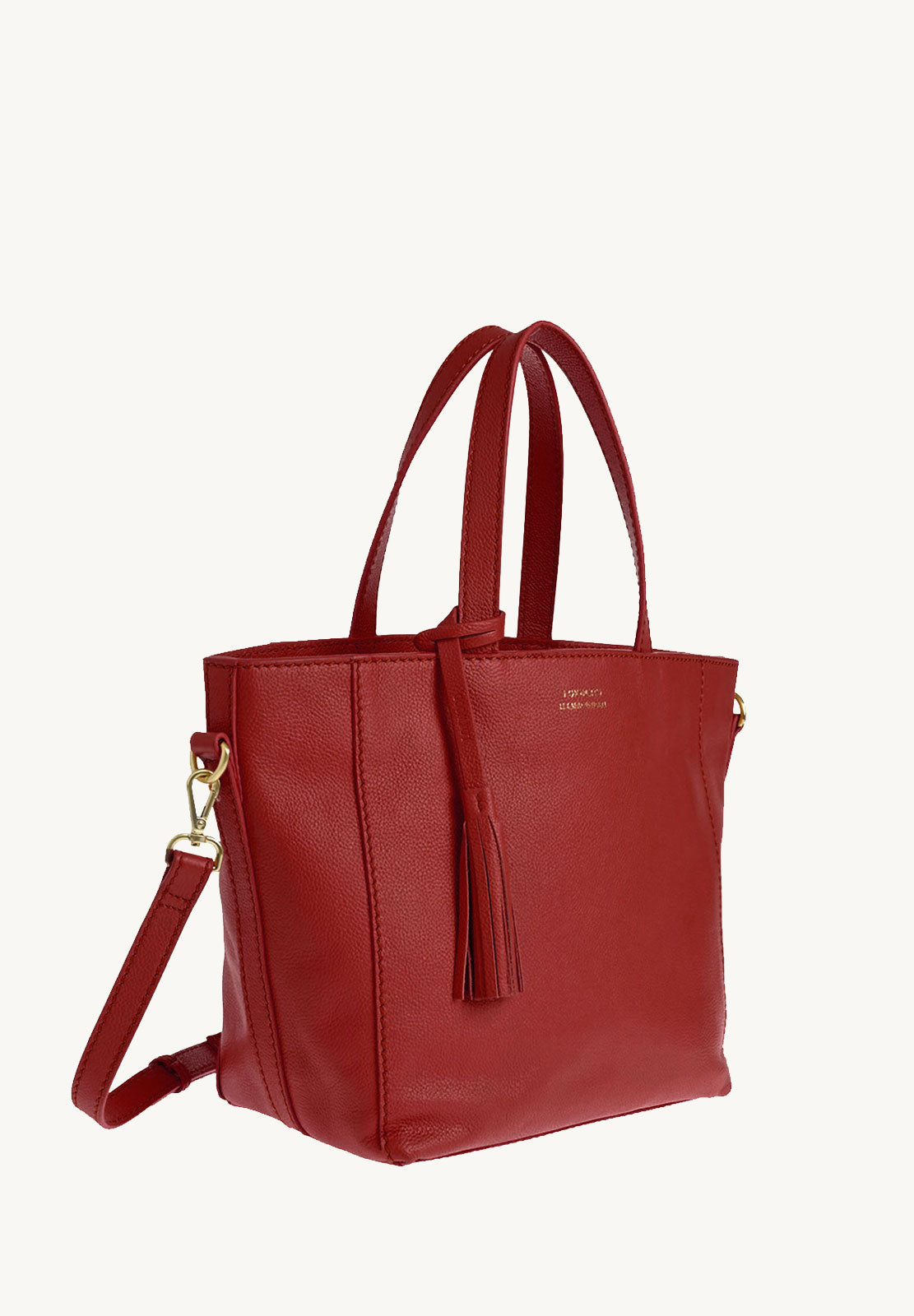 Small PARISIEN tote bag with shoulder strap - Grained leather