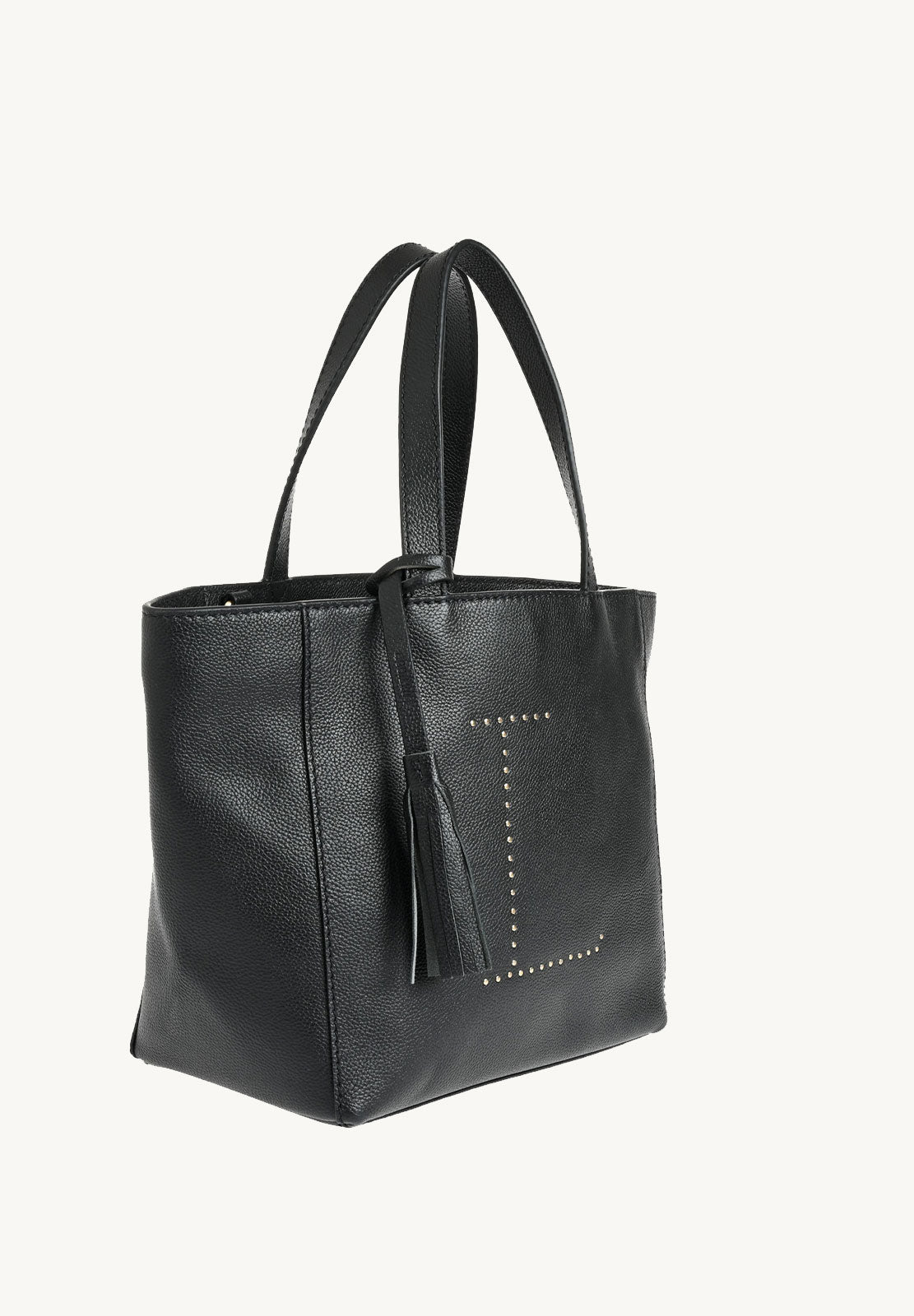 Small PARISIEN L Studded Tote Bag - Grained Leather