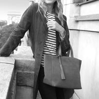 CABAS PARISIEN Small - Cuir velours