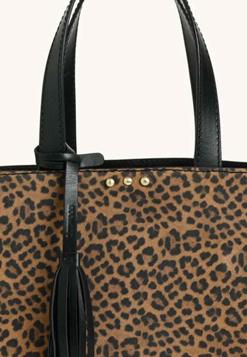 Parisian Tote Bag Suede Leopard