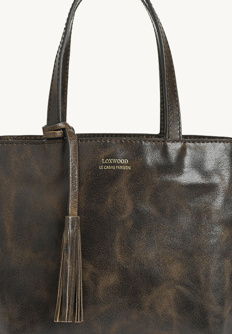 Petit CABAS PARISIEN - Cuir vintage