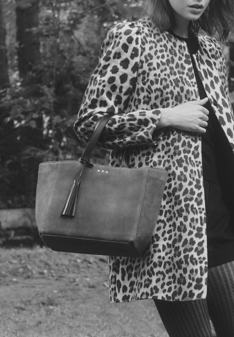 Small PARISIAN SHOPPING BAG - Suede leather