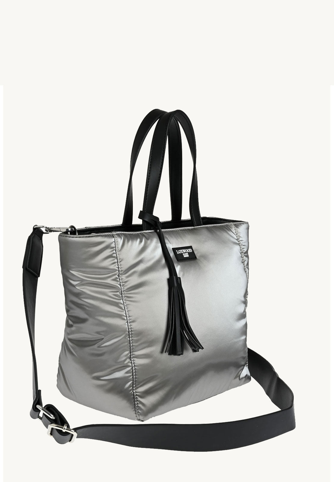 Cabas ZIPPÉ avec bandoulière - Effet DOUDOUNE en nylon