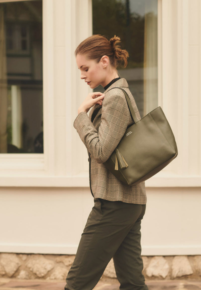 Small ZIPPER tote bag - Grained leather