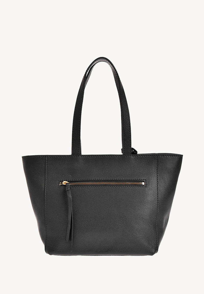 Small ZIPPER tote bag - Grained leather