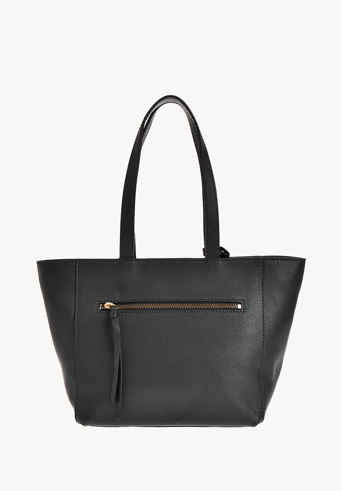 Small ZIPPER tote bag - Grained leather