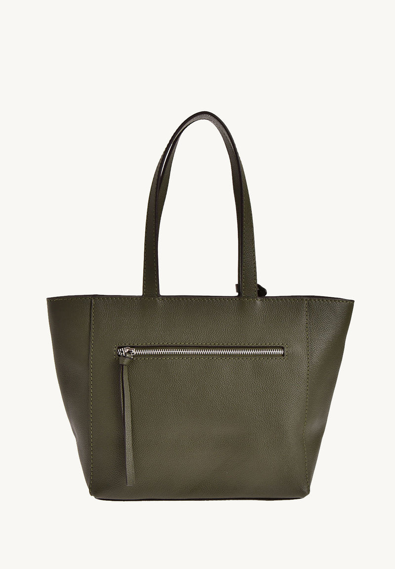 Small ZIPPER tote bag - Grained leather