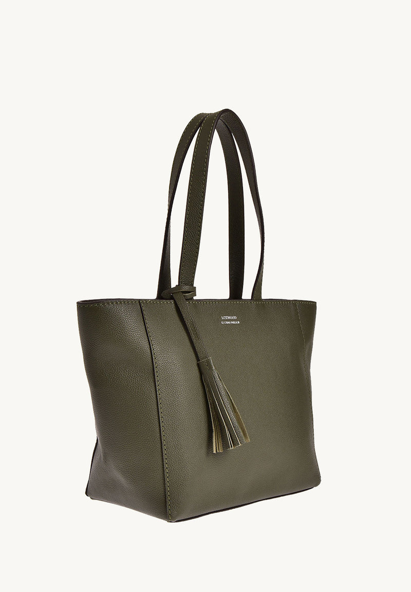 Small ZIPPER tote bag - Grained leather