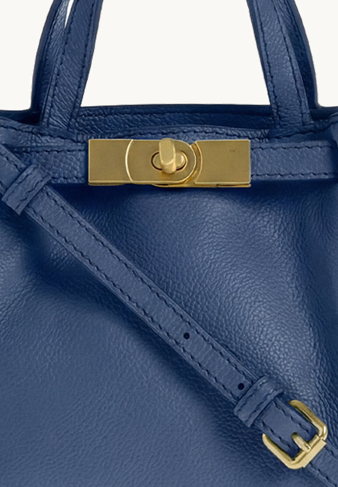 Baby Nanou Grained Leather Blue Denim