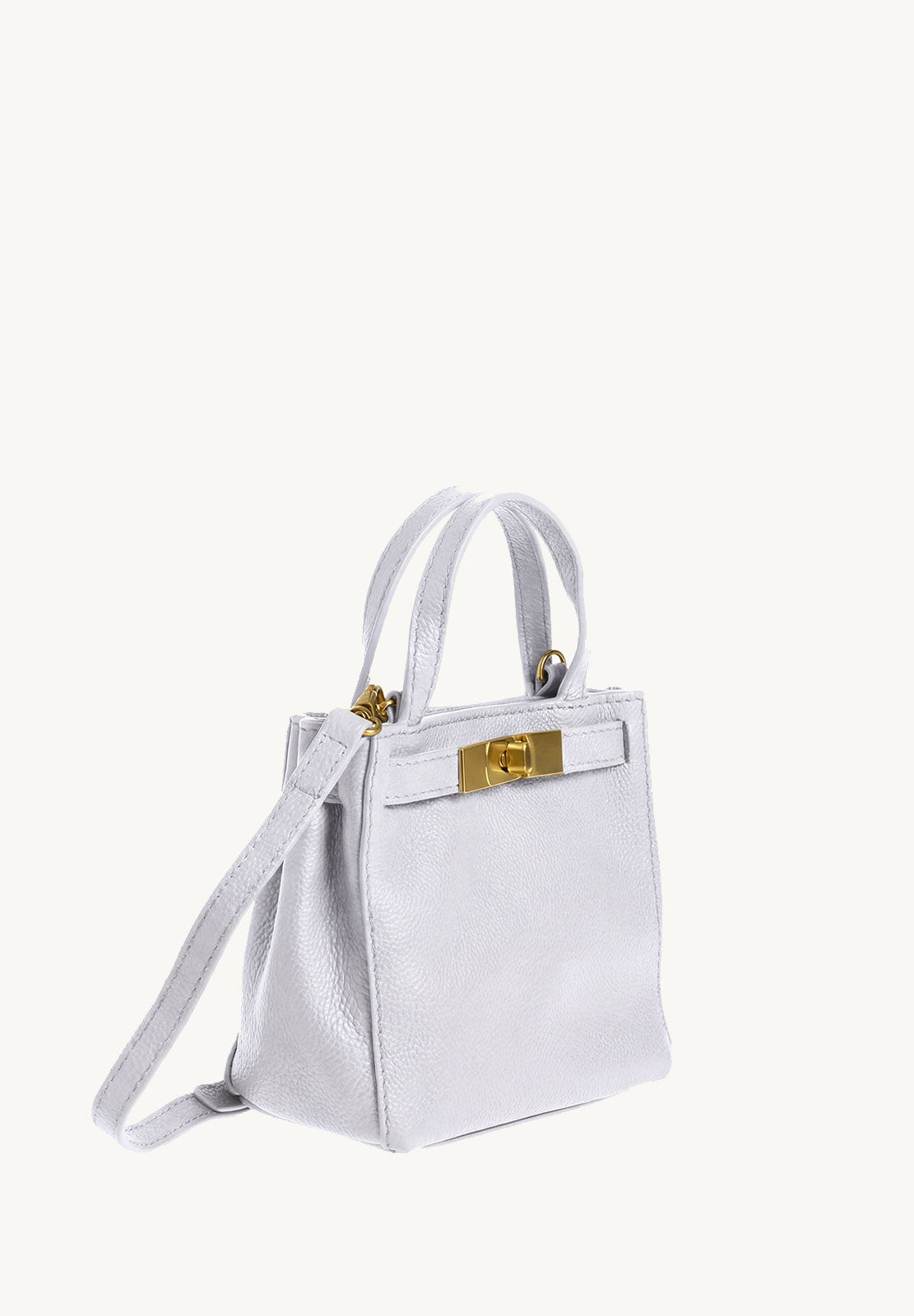 Baby Nanou Grained Leather Chalk