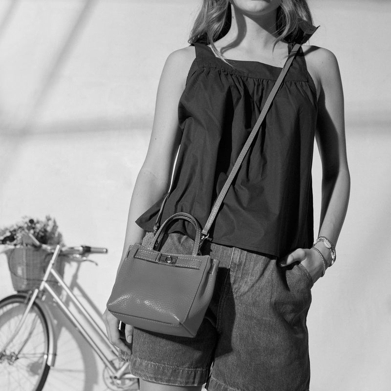 BABY NANOU - Mini crossover en cuir grainé