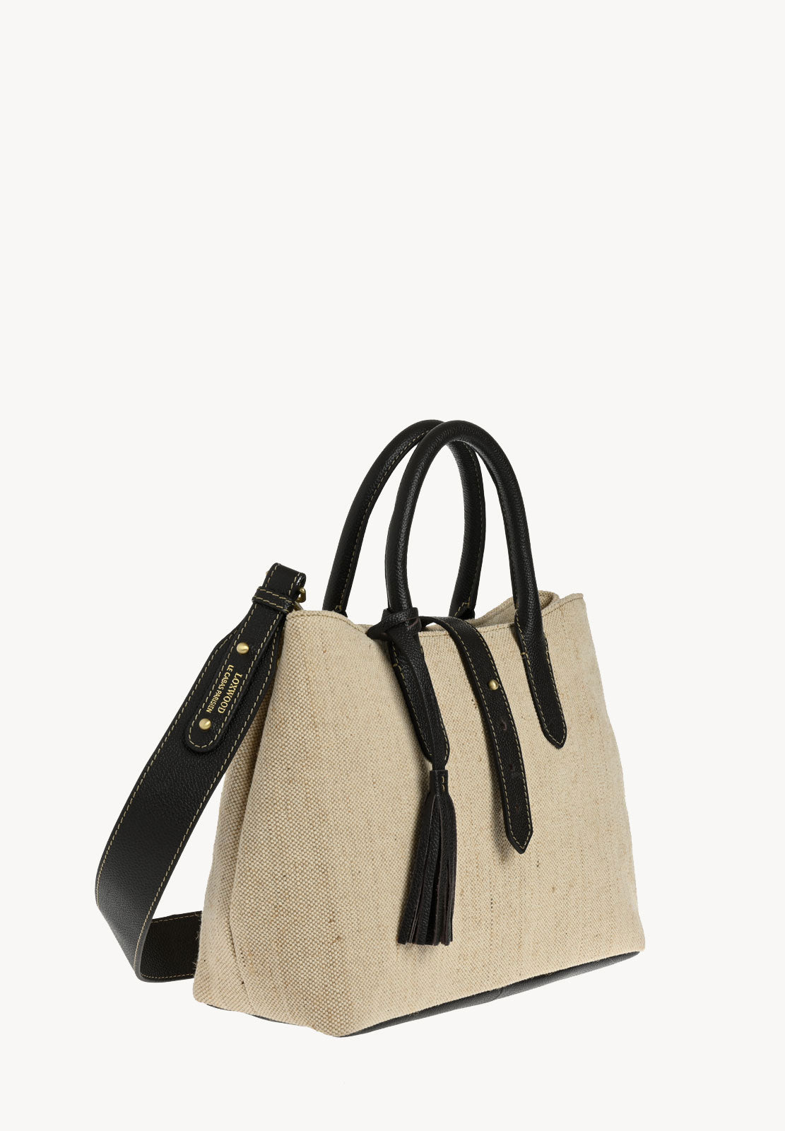 MIA - Canvas and leather handbag with shoulder strap