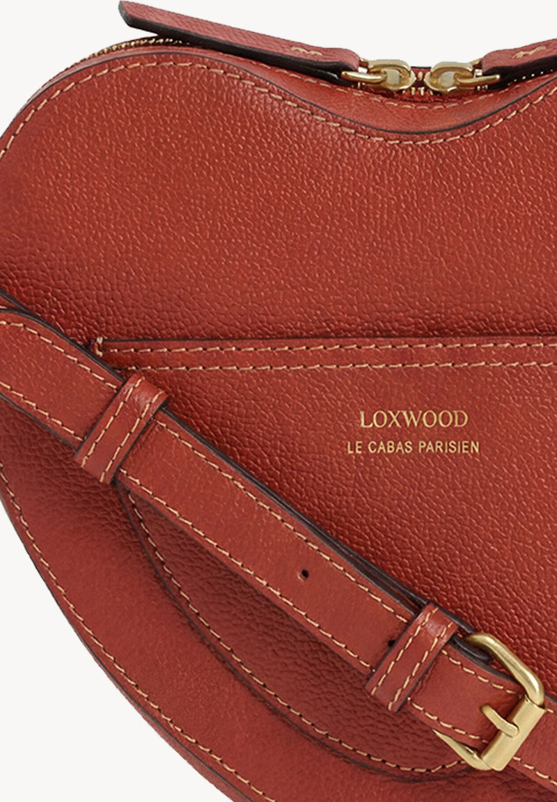 VALENTINE - Heart-shaped shoulder bag in grained leather