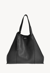 ODEON - Soft tote bag in contrasting hand-stitched grained leather