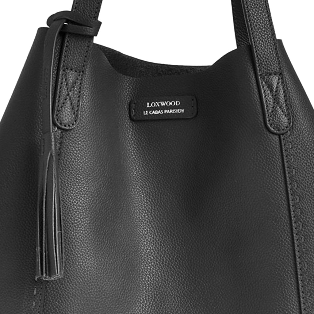 ODEON - Soft tote bag in contrasting hand-stitched grained leather