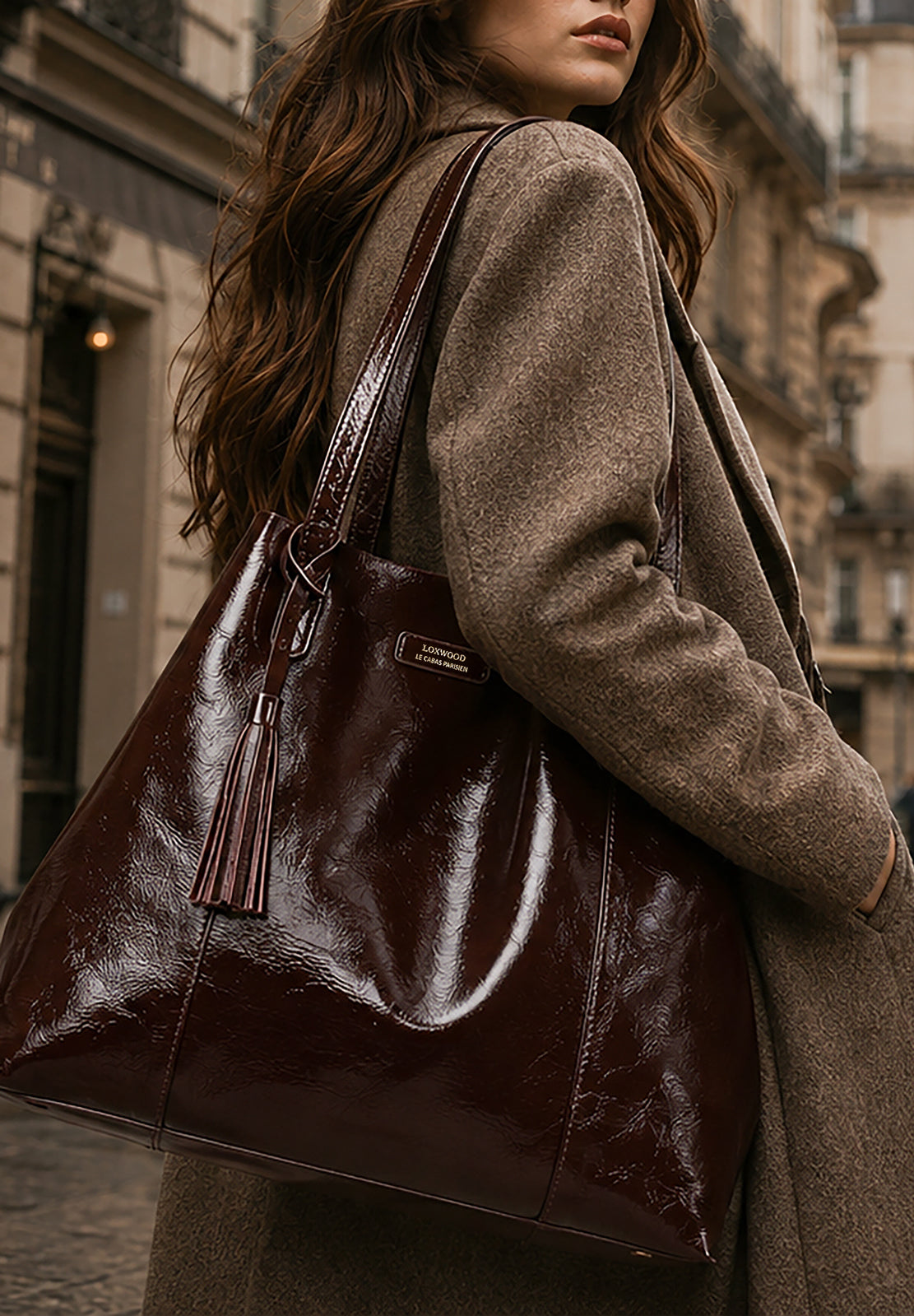ODÉON - Supple patent leather tote bag