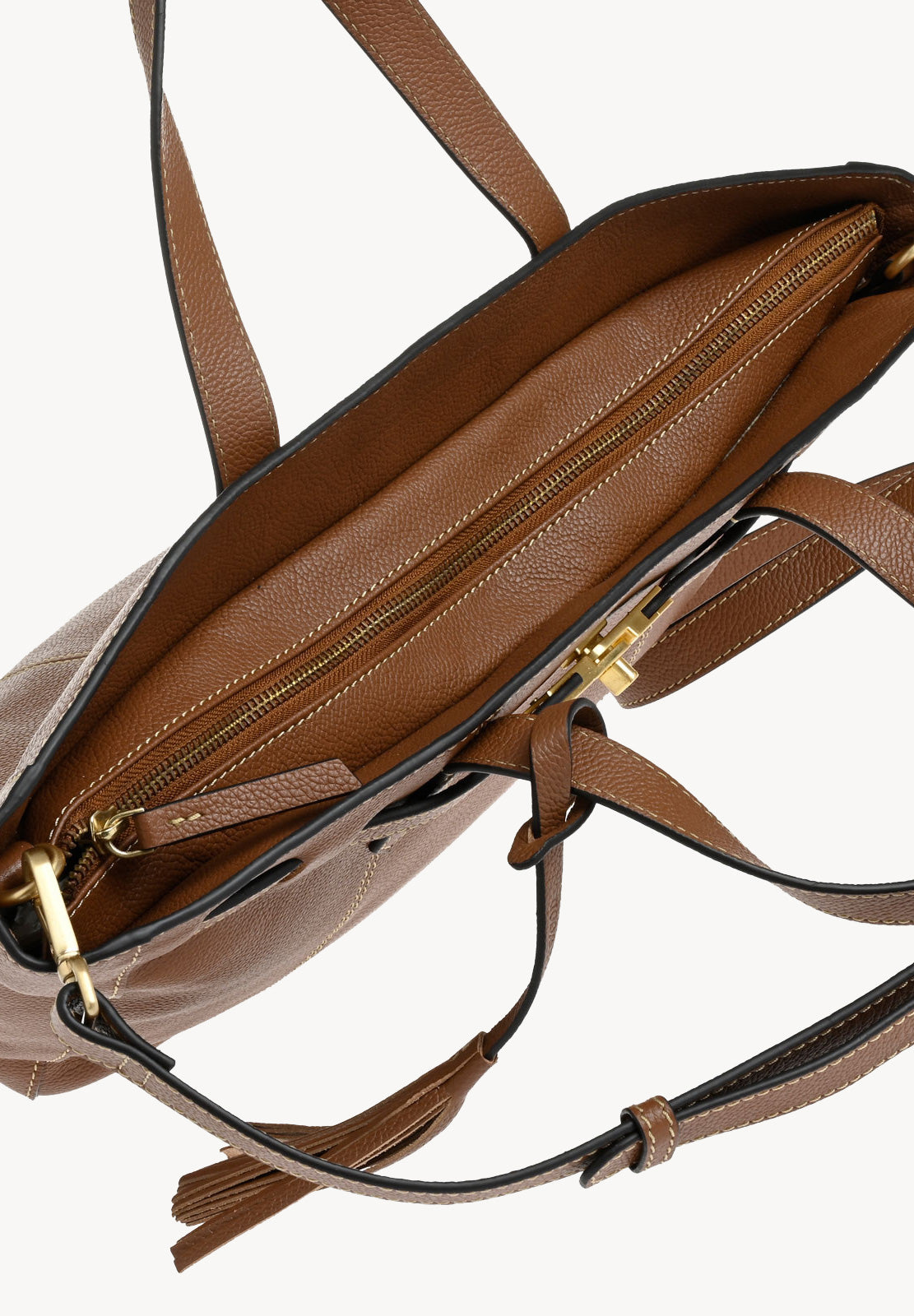 SUNDAY - Grand sac trapèze en cuir grainé