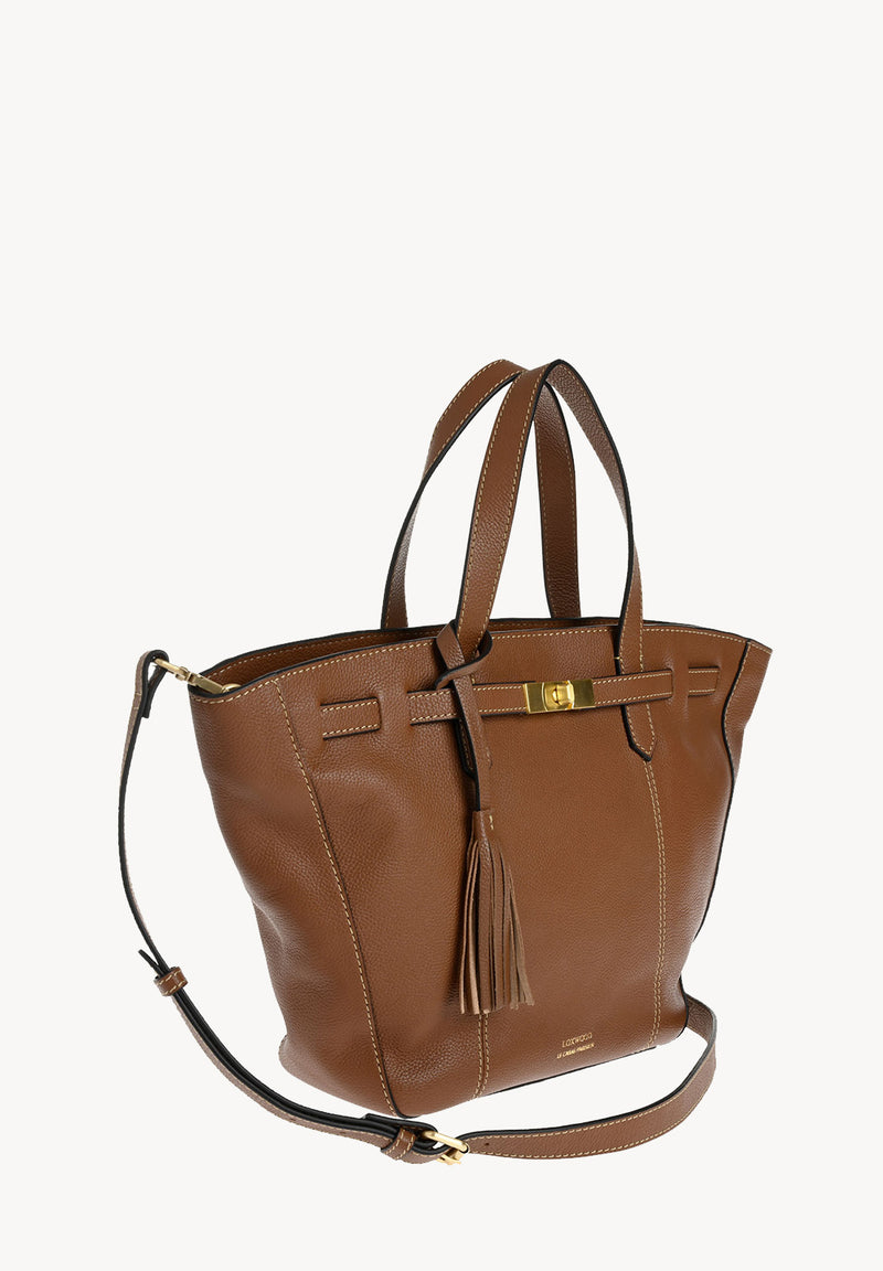 SUNDAY - Grand sac trapèze en cuir grainé