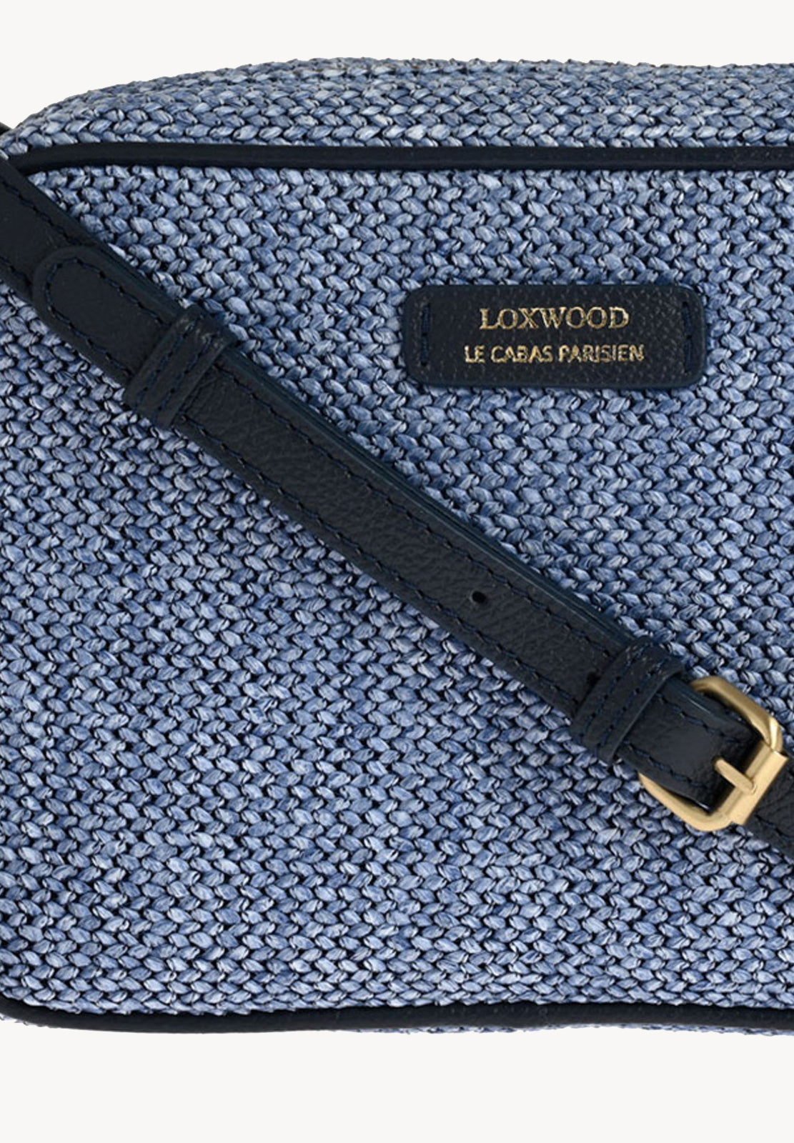 CAMERA - Petit sac trotteur en raphia et cuir Blue