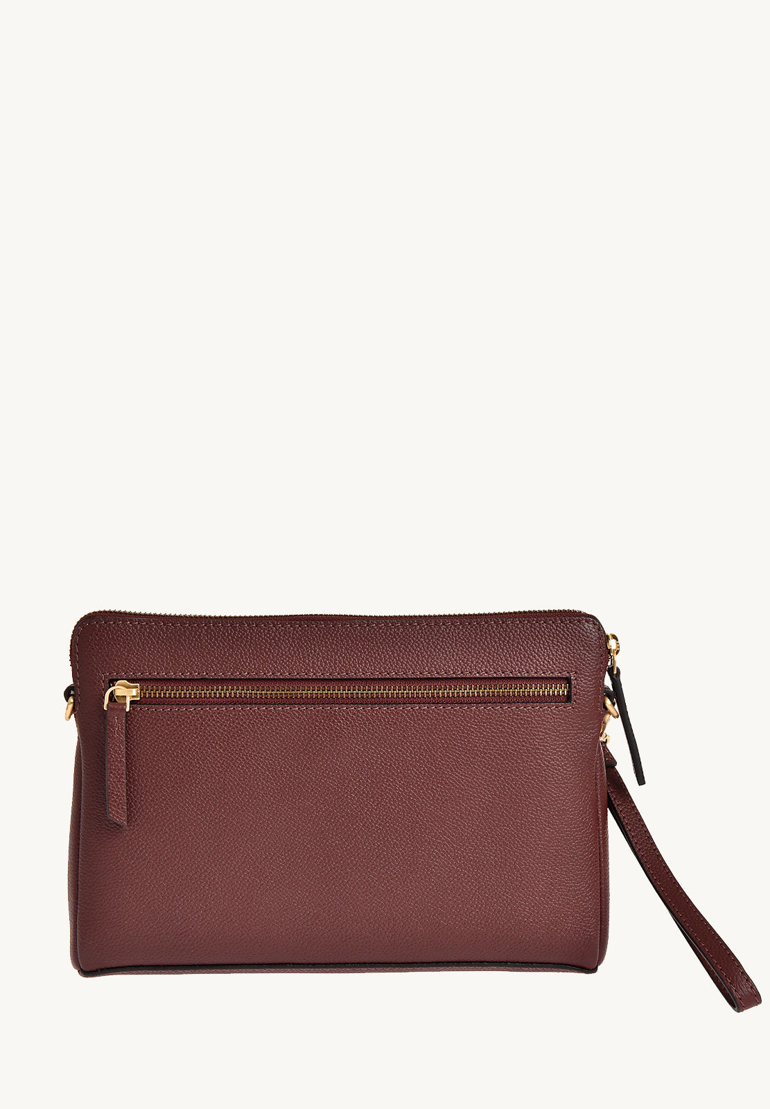 ZORA - ORIGAMI-style grained leather zipped clutch bag