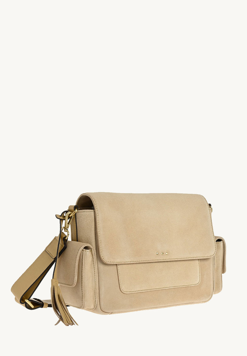 ELLIE - Suede Leather Messenger Bag