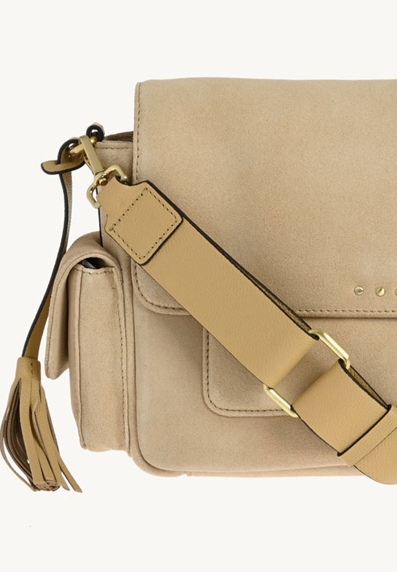 ELLIE - Sac besace en cuir velours