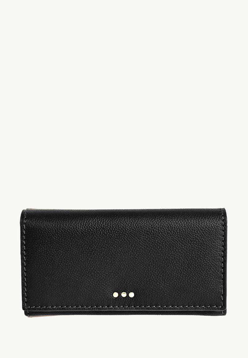 Flap wallet - Grained leather