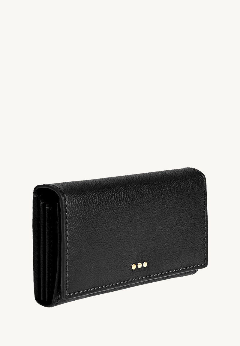 Flap wallet - Grained leather