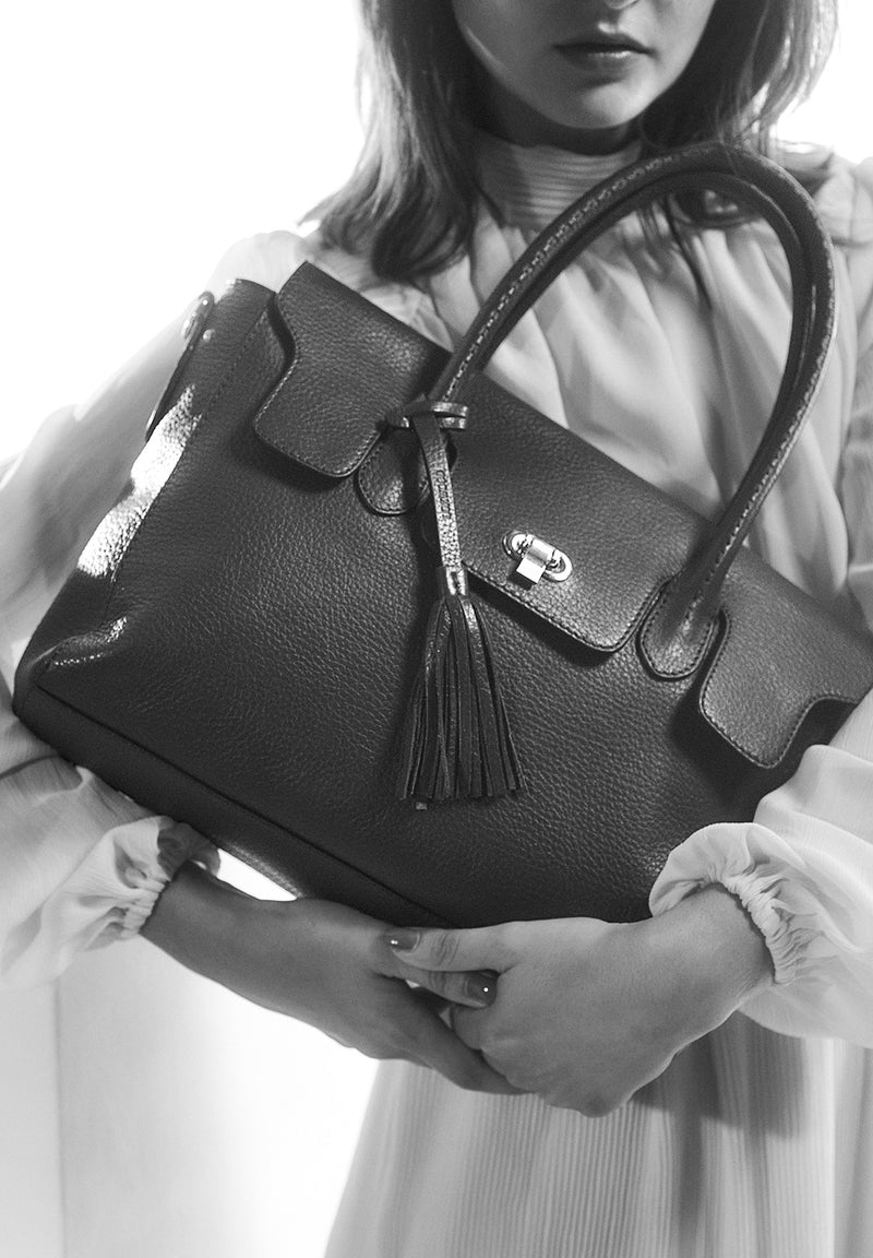 NEW BIBOU - Sac rabat en cuir grainé