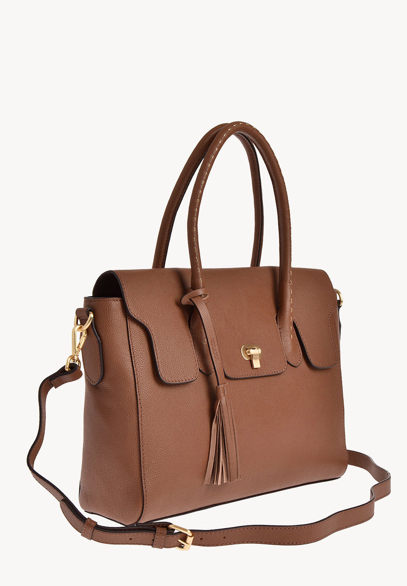 NEW BIBOU - Sac rabat en cuir grainé