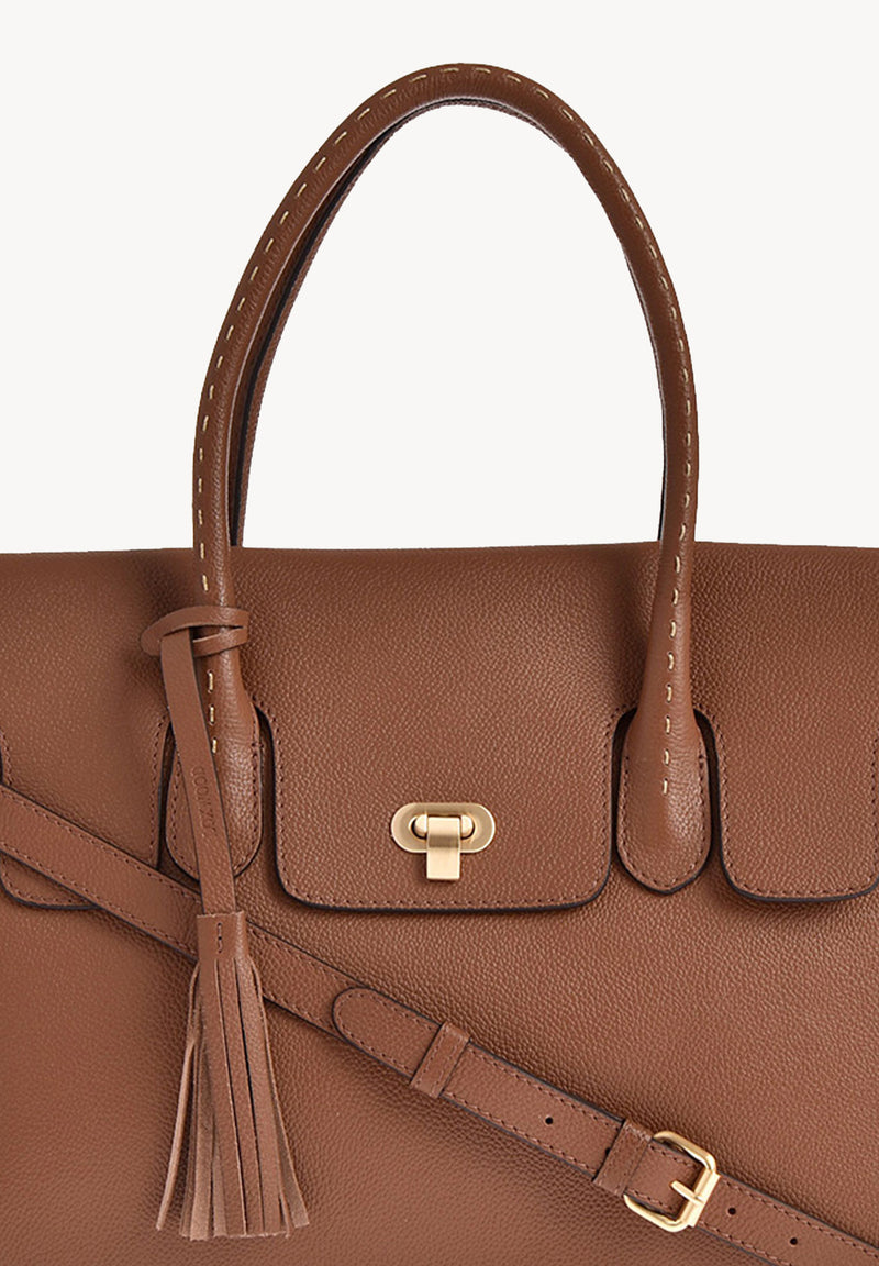 NEW BIBOU - Sac rabat en cuir grainé