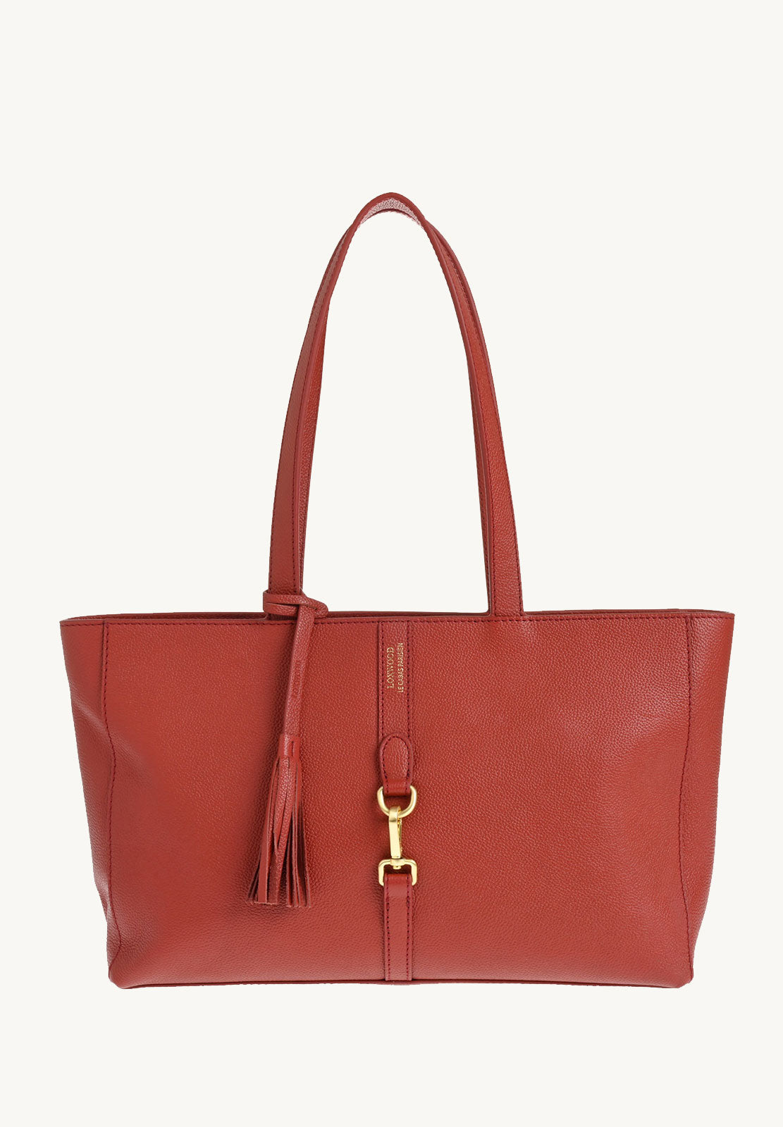 ÉNORA - Grained leather tote bag with carabiner