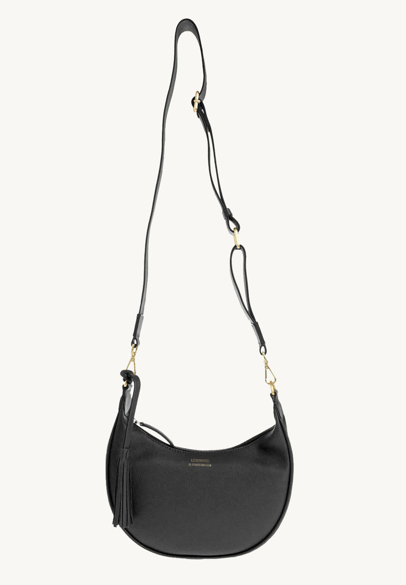 ALBANE - Sac demi lune en cuir grainé