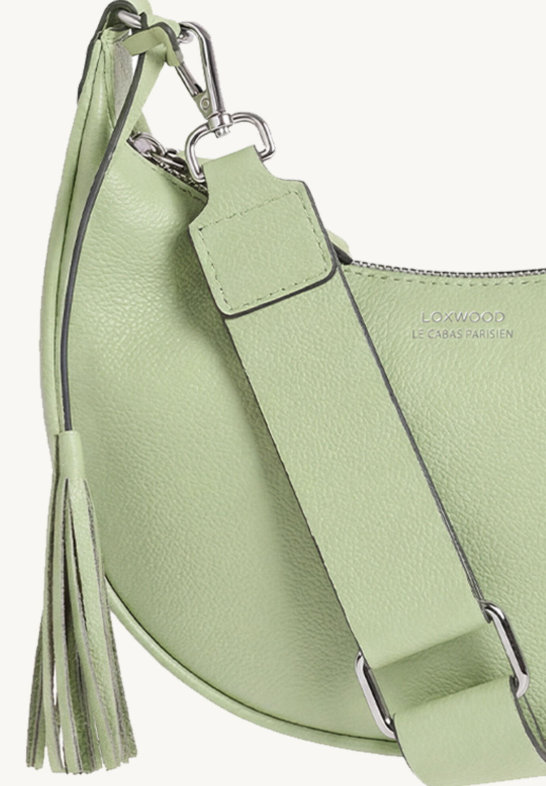 ALBANE - Sac demi lune en cuir grainé