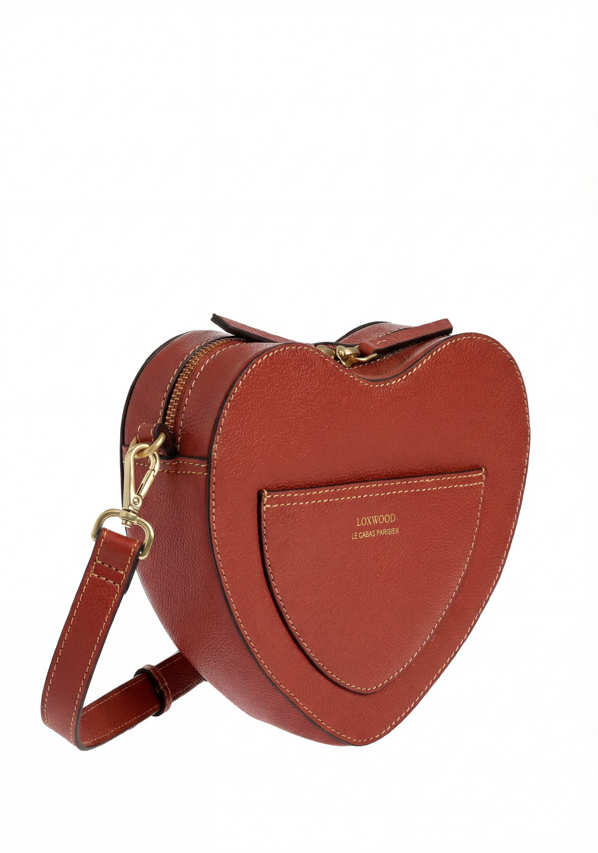 VALENTINE - Heart-shaped shoulder bag in grained leather