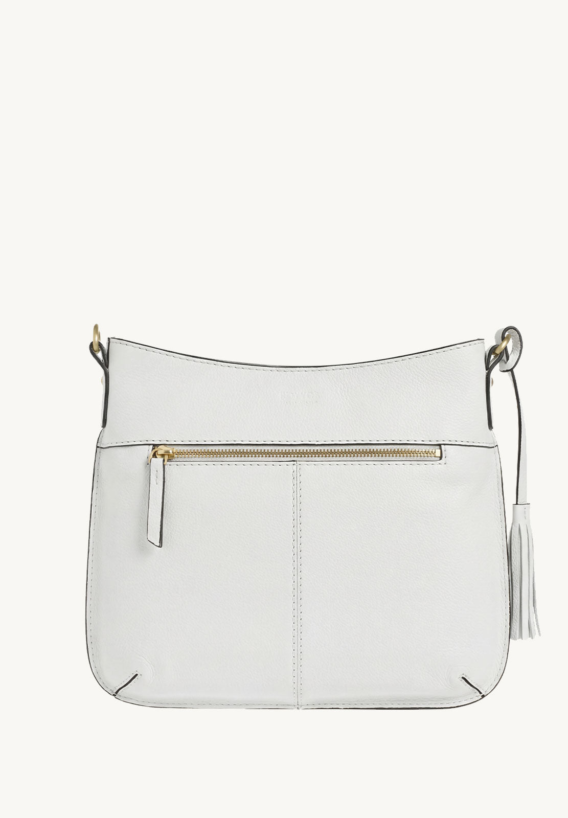 CELIA L - Sac besace en cuir grainé Craie