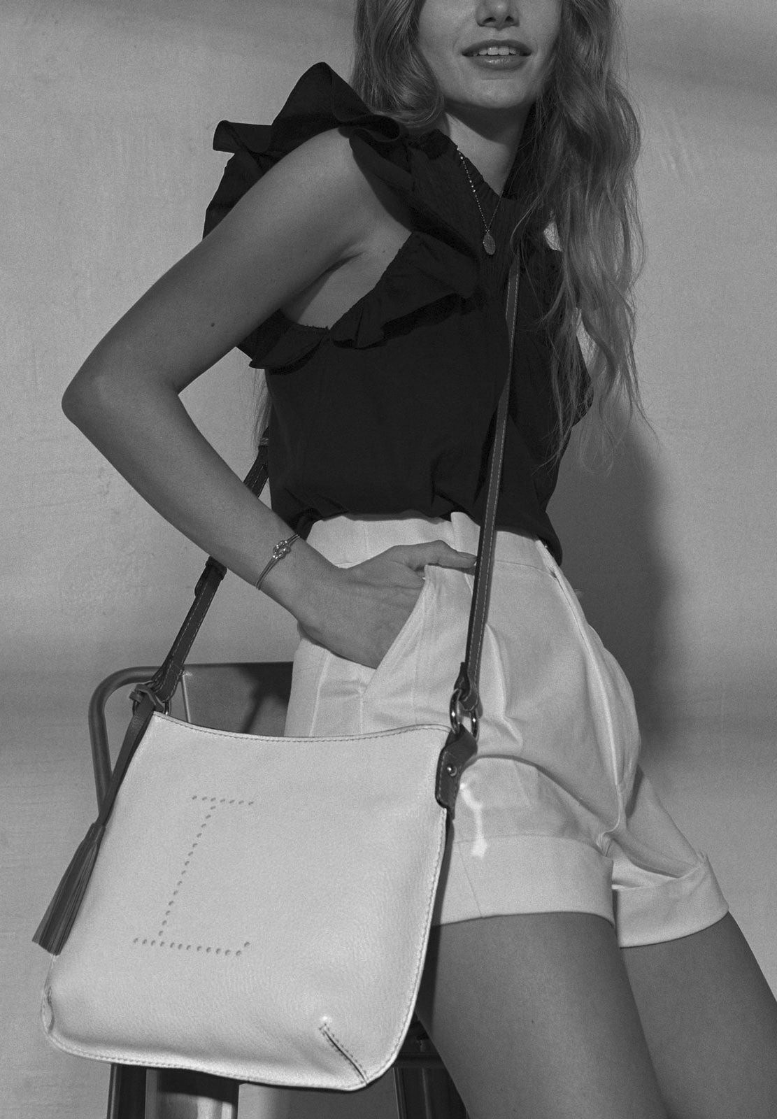 CELIA L - Sac besace en cuir grainé