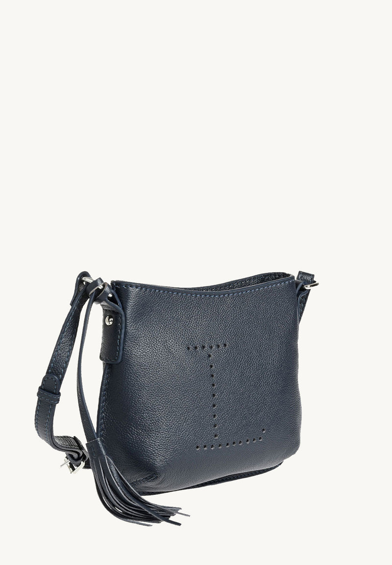 MINI CELIA - Small grained leather messenger bag