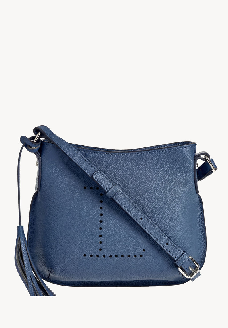 Mini Celia Leather Blue Jean