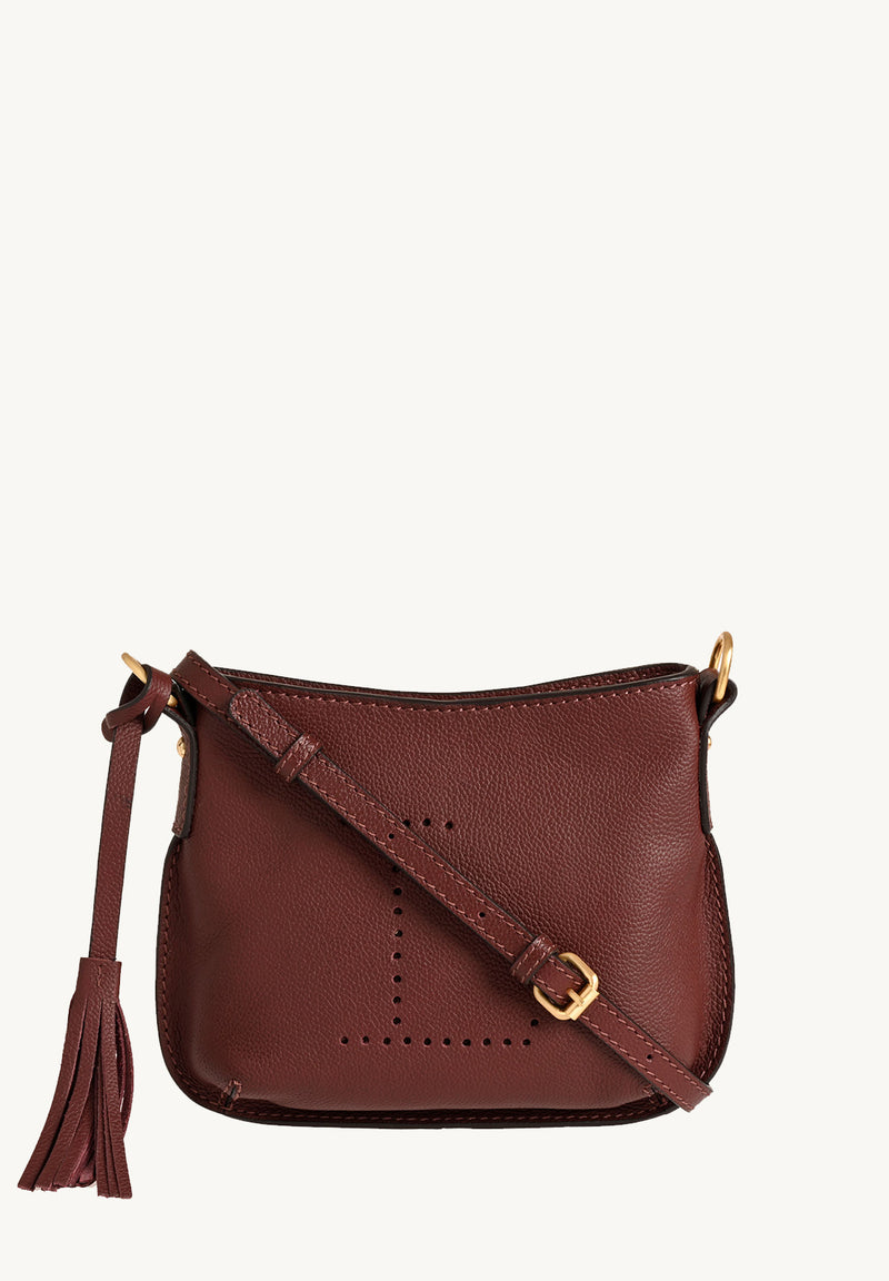 MINI CELIA - Petit sac besace en cuir grainé