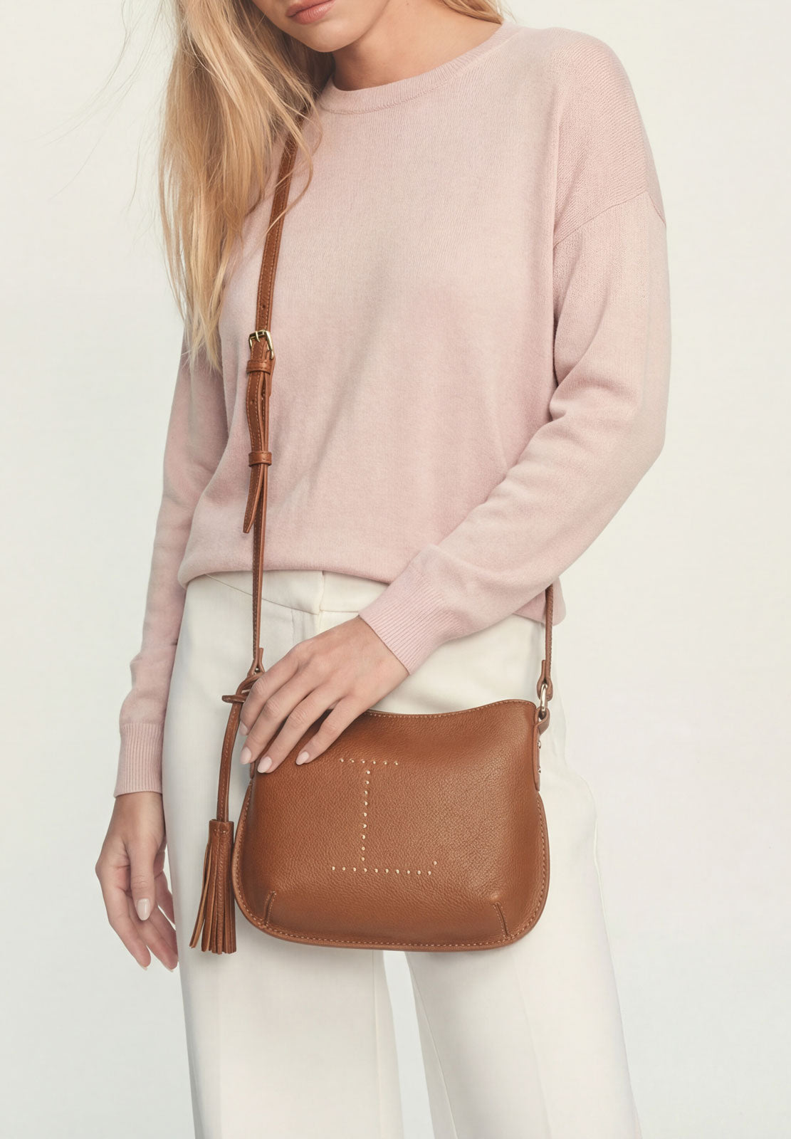 MINI CELIA - Small grained leather messenger bag