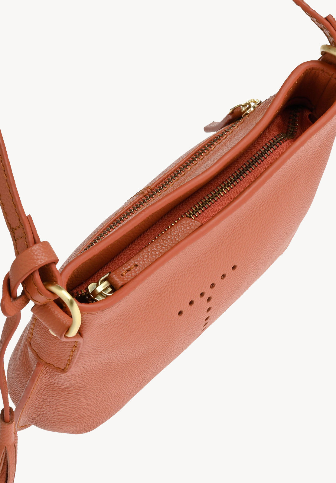 MINI CELIA - Small grained leather messenger bag