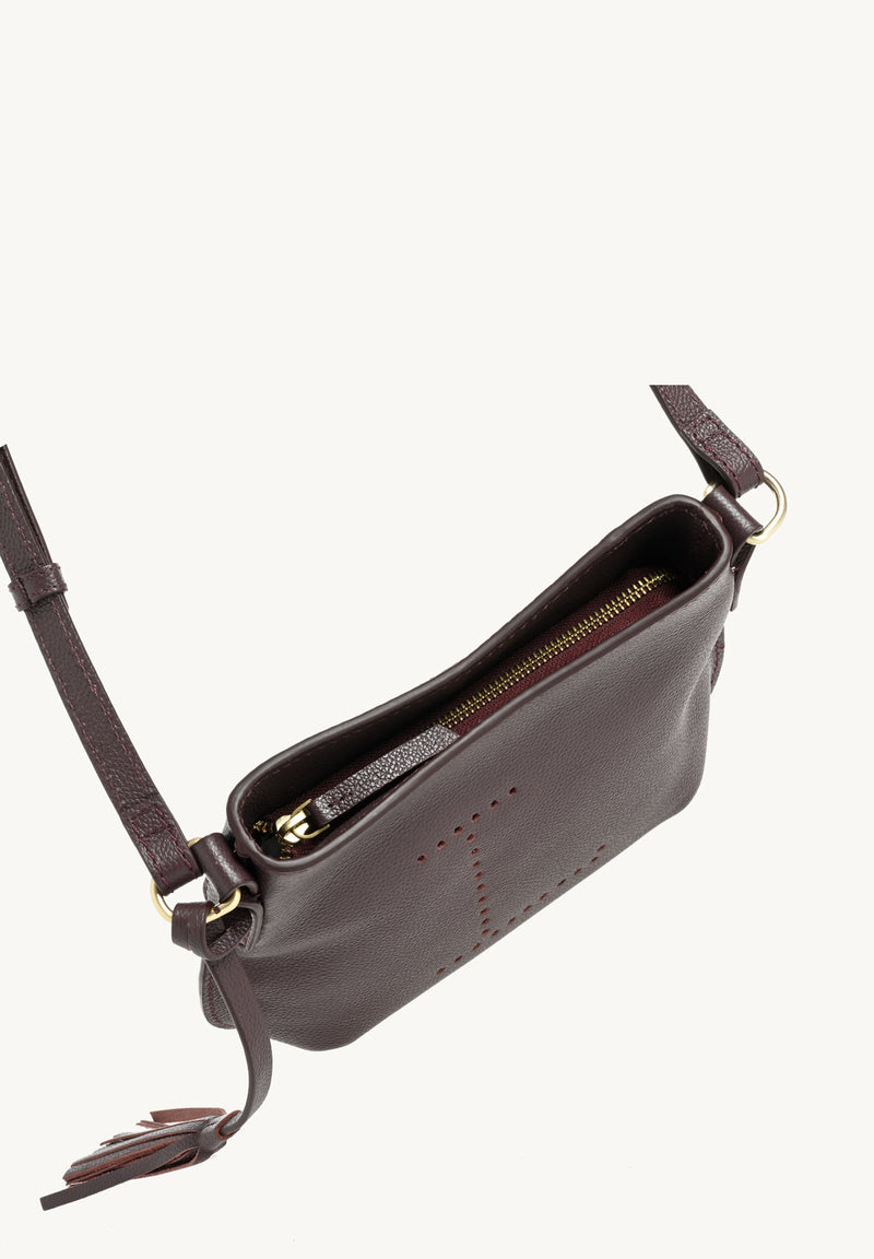MINI CELIA - Petit sac besace en cuir grainé