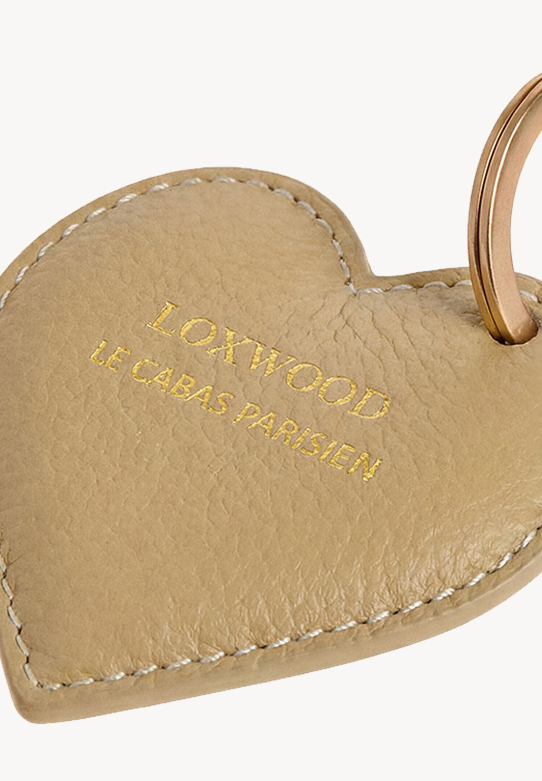 Porte-clés Cœur - Cuir grainé avec médaille